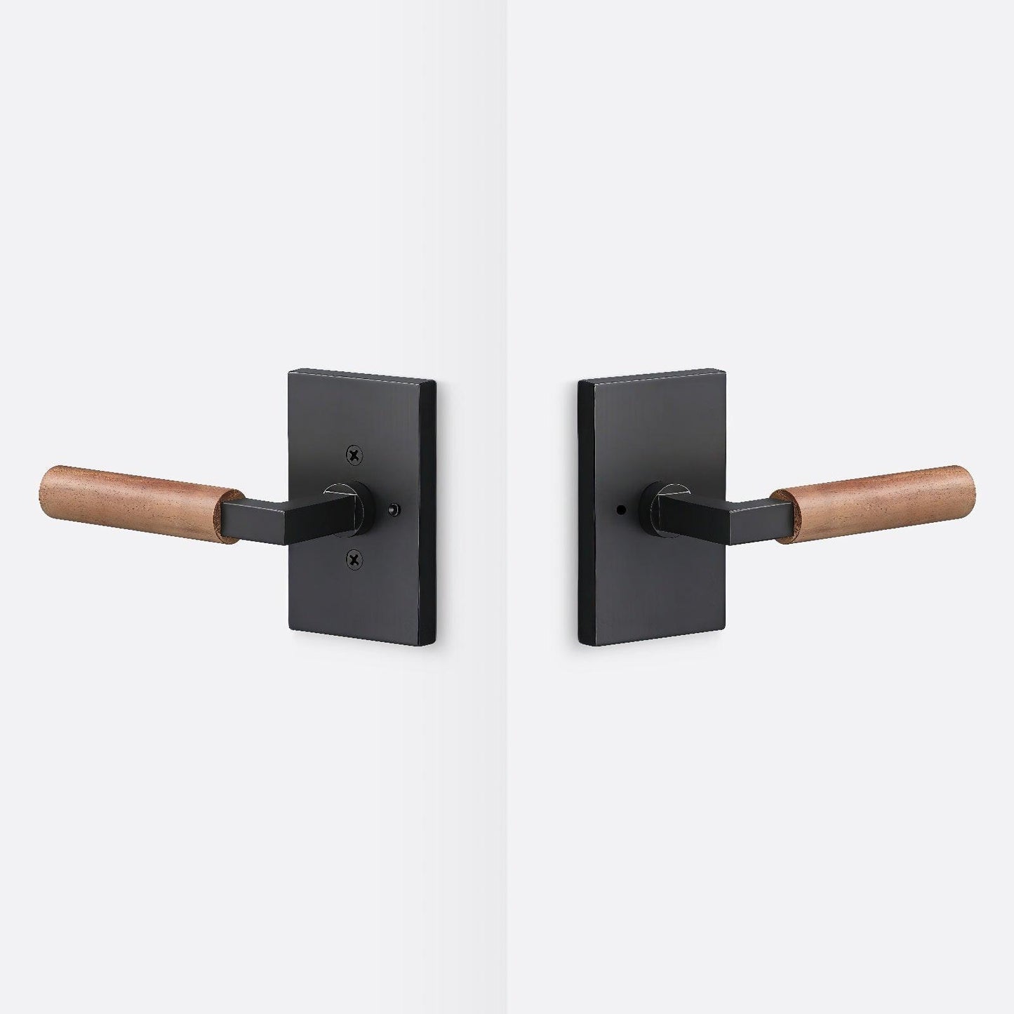 Sure-Loc LV102-GRIP-WN Walnut Grip Privacy Door Lever with Levanto Rosette.