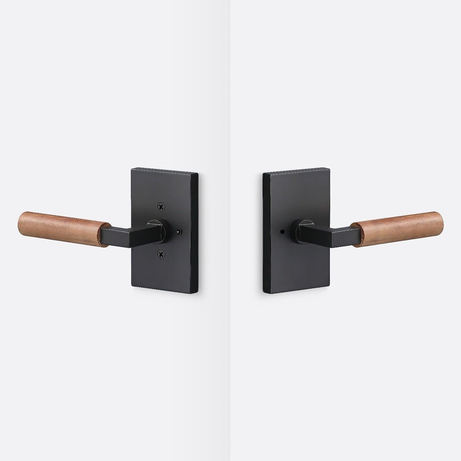 Sure-Loc LV102-GRIP-WN Walnut Grip Privacy Door Lever with Levanto Rosette.