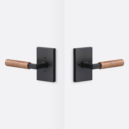 Sure-Loc LV102-GRIP-WN Walnut Grip Privacy Door Lever with Levanto Rosette.