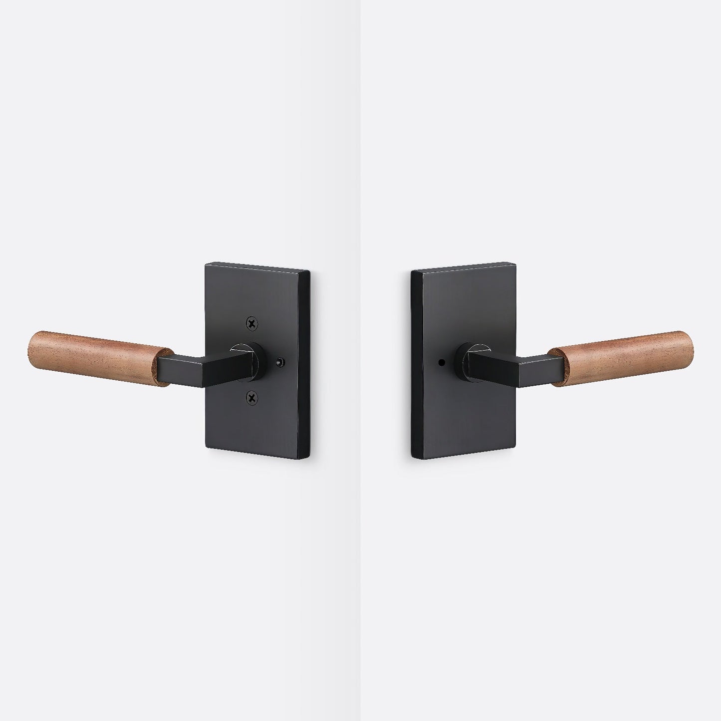 Sure-Loc LV102-GRIP-WN Walnut Grip Privacy Door Lever with Levanto Rosette