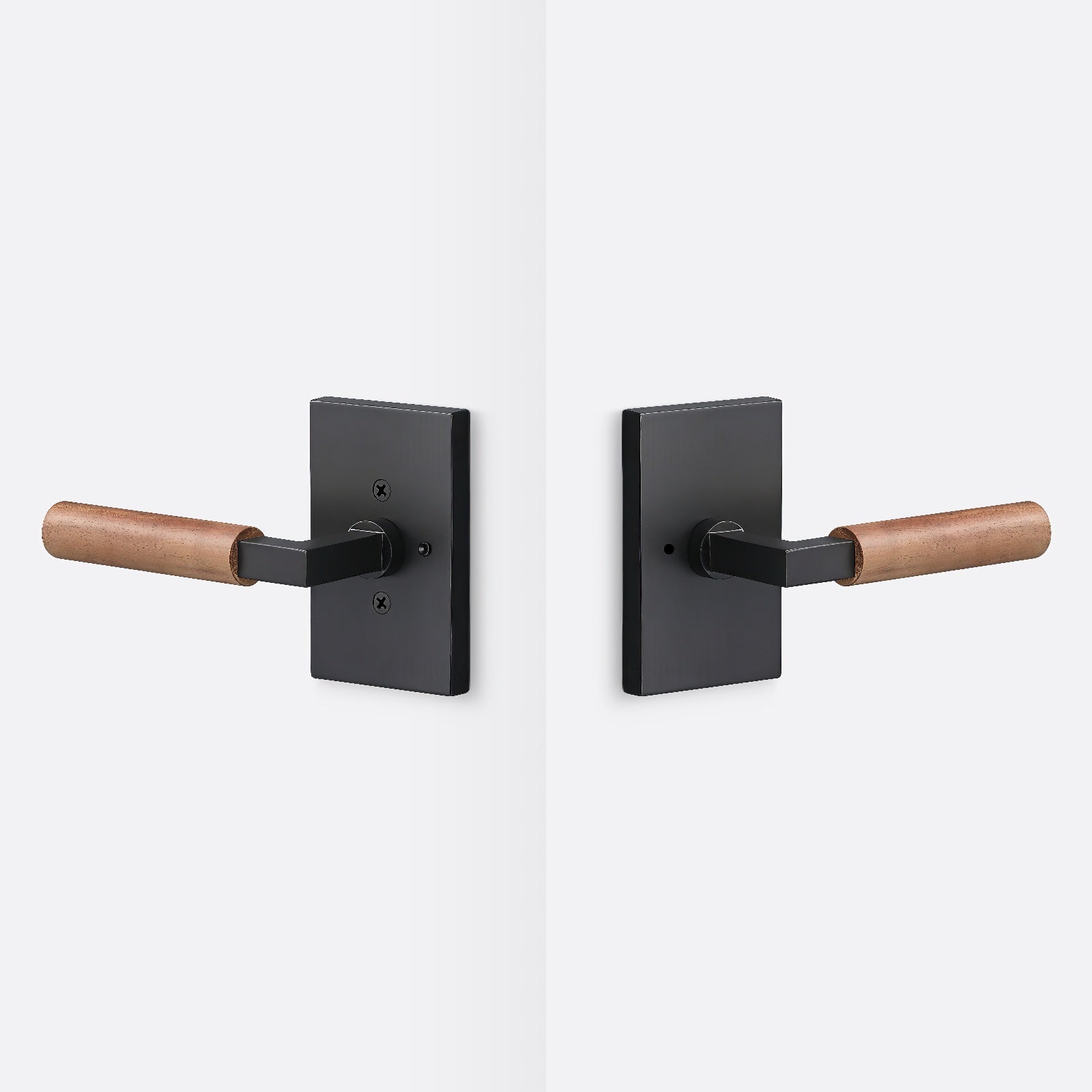 Sure-Loc LV102-GRIP-WN Walnut Grip Privacy Door Lever with Levanto Rosette