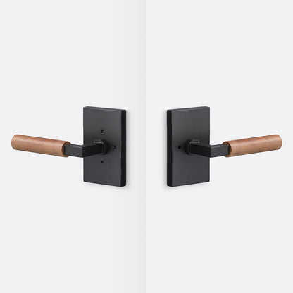Sure-Loc LV102-GRIP-WN Walnut Grip Privacy Door Lever with Levanto Rosette