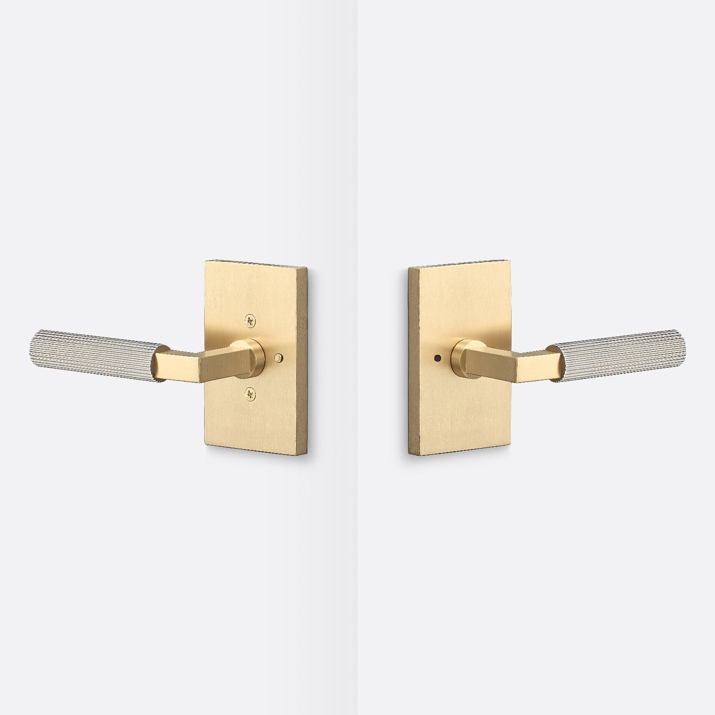 Sure-Loc LV102-GRIP-SKN Straight Knurled Grip Privacy Door Lever with Levanto Rosette