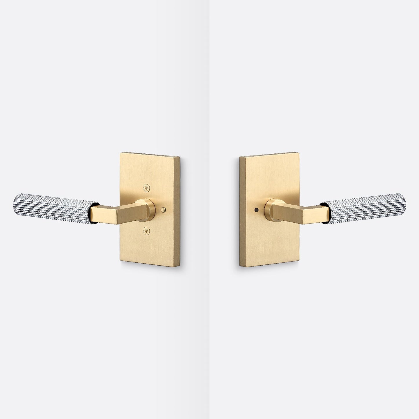 Sure-Loc LV102-GRIP-SKN Straight Knurled Grip Privacy Door Lever with Levanto Rosette