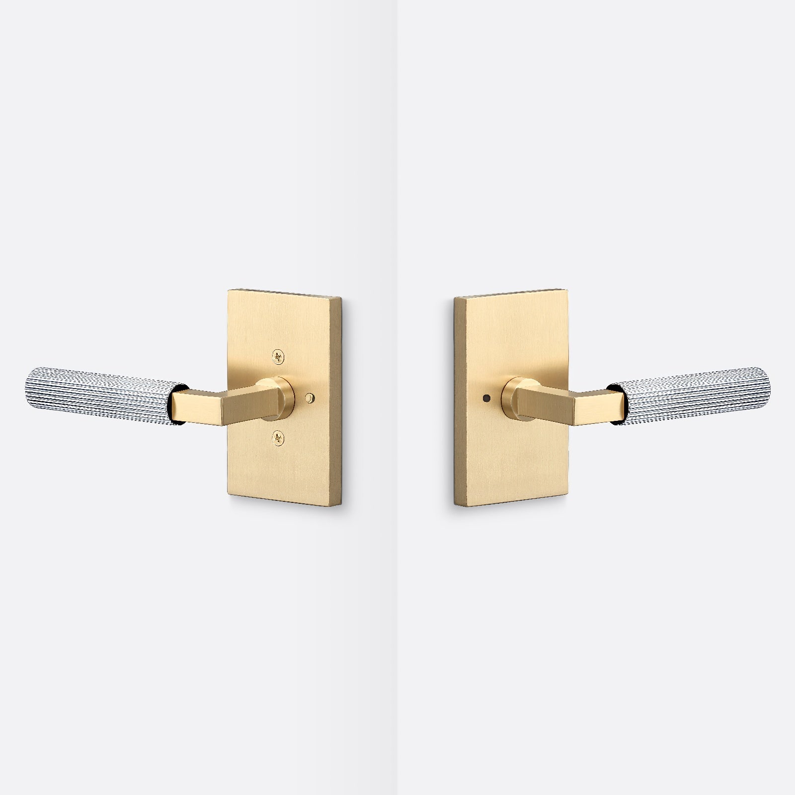 Sure-Loc LV102-GRIP-SKN Straight Knurled Grip Privacy Door Lever with Levanto Rosette
