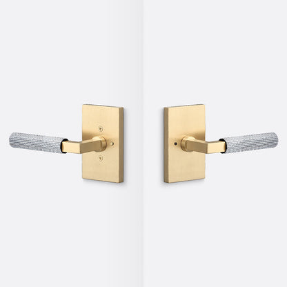 Sure-Loc LV102-GRIP-SKN Straight Knurled Grip Privacy Door Lever with Levanto Rosette