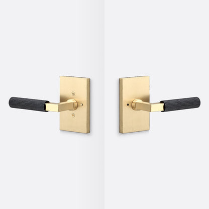 Sure-Loc LV102-GRIP-SKN Straight Knurled Grip Privacy Door Lever with Levanto Rosette