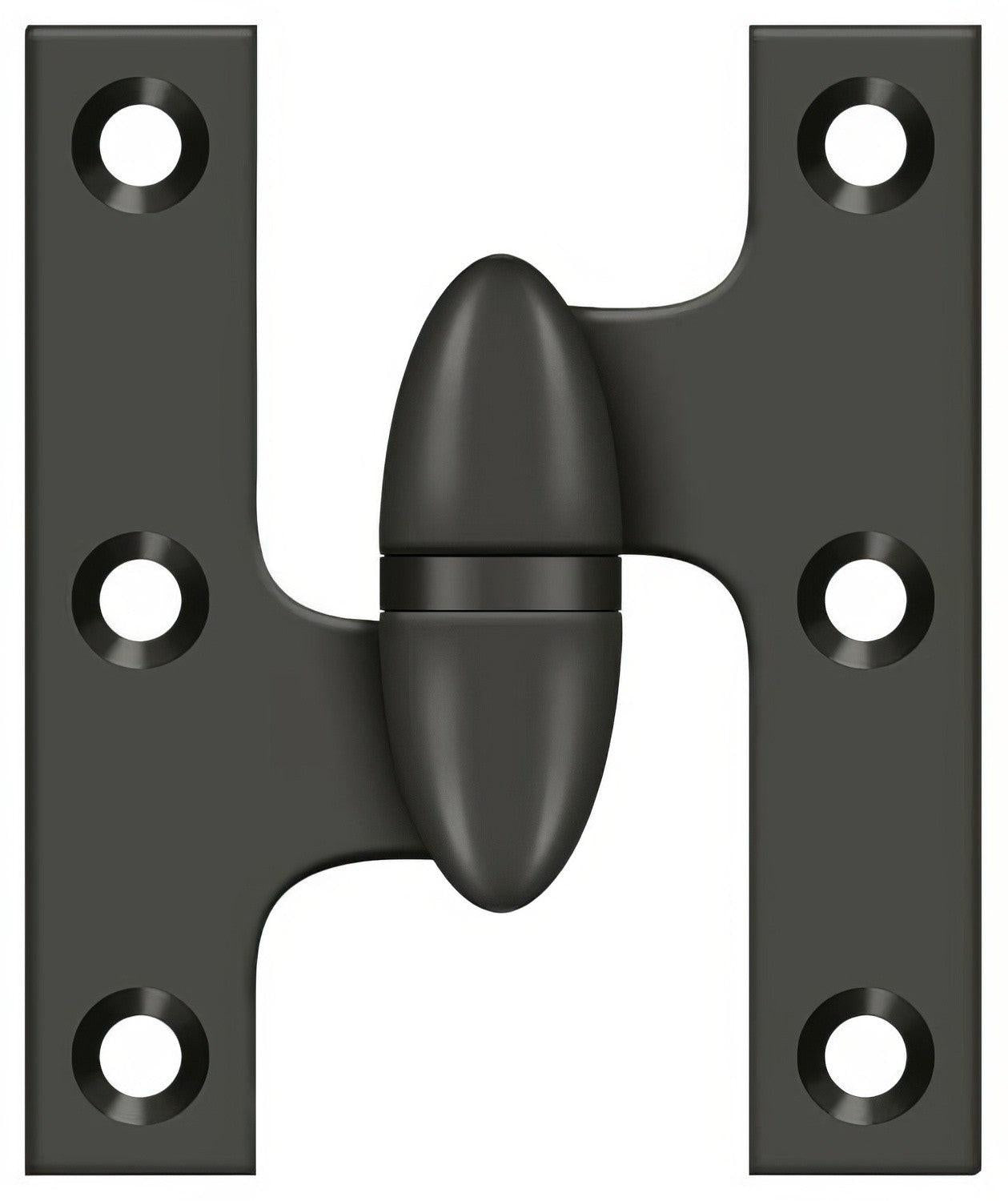 Deltana OK2520-L 2-1/2" x 2" Left Hand Olive Knuckle Hinge
