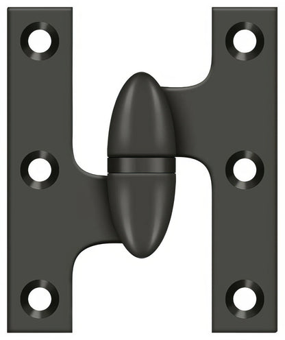 Deltana OK2520-L 2-1/2" x 2" Left Hand Olive Knuckle Hinge.