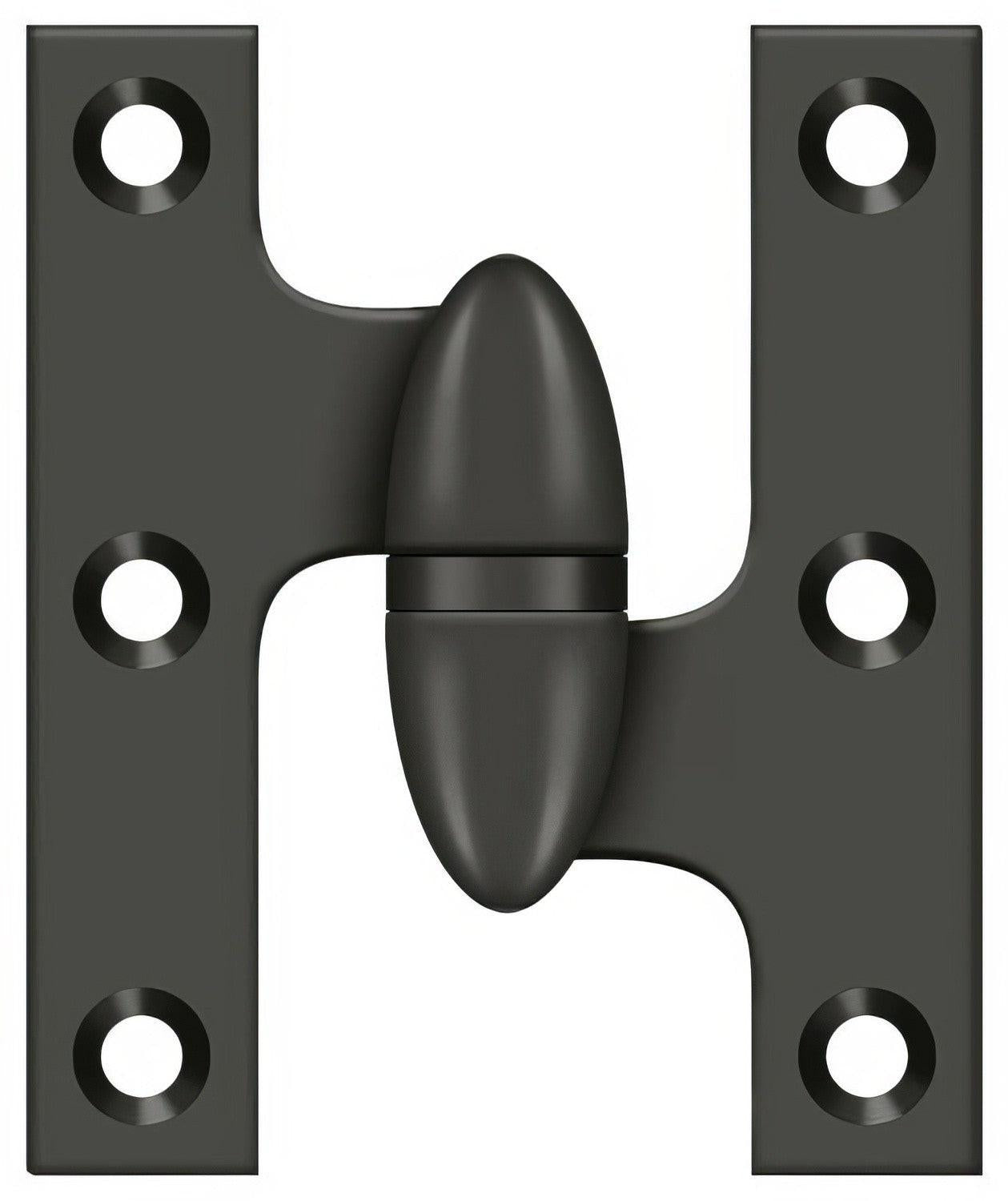 Deltana OK2520-R 2-1/2" x 2" Right Hand Olive Knuckle Hinge