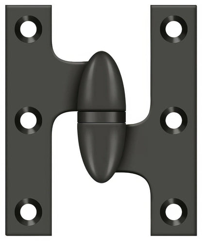 Deltana OK2520-R 2-1/2" x 2" Right Hand Olive Knuckle Hinge