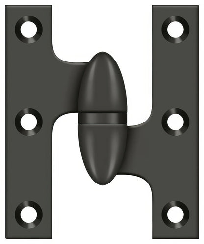 Deltana OK2520-R 2-1/2" x 2" Right Hand Olive Knuckle Hinge.