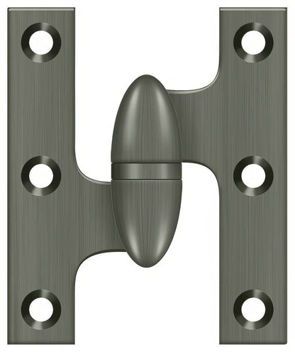 Deltana OK2520-L 2-1/2" x 2" Left Hand Olive Knuckle Hinge.