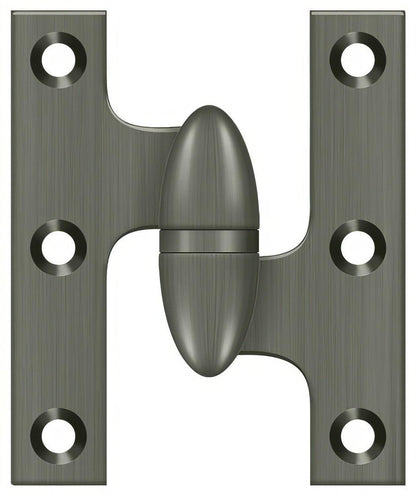 Deltana OK2520-R 2-1/2" x 2" Right Hand Olive Knuckle Hinge