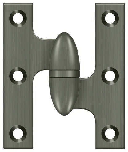 Deltana OK2520-R 2-1/2" x 2" Right Hand Olive Knuckle Hinge.