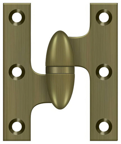 Deltana OK2520-L 2-1/2" x 2" Left Hand Olive Knuckle Hinge