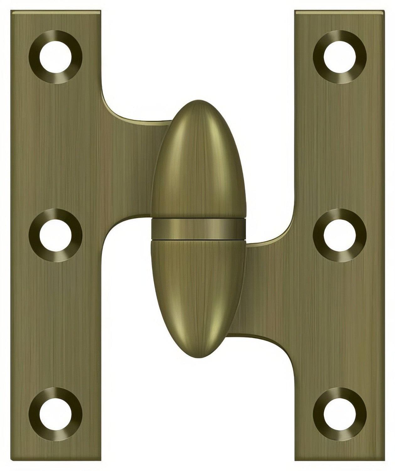 Deltana OK2520-R 2-1/2" x 2" Right Hand Olive Knuckle Hinge