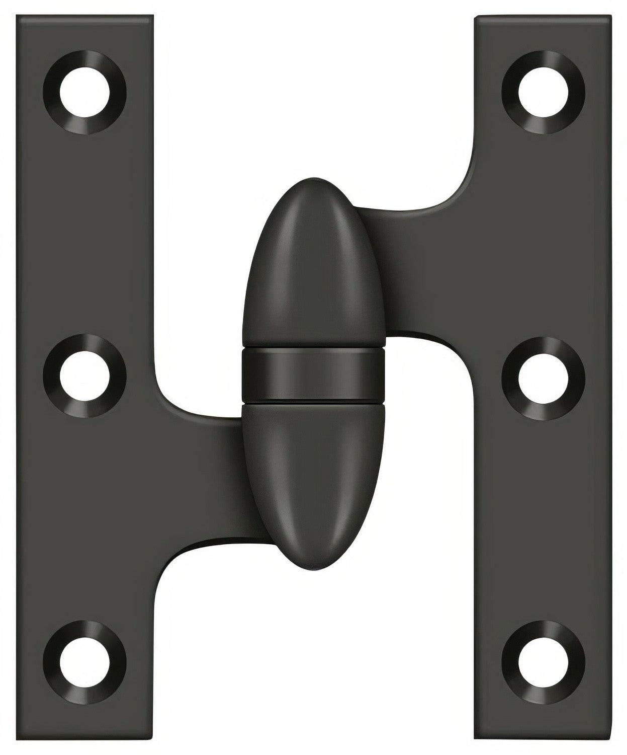 Deltana OK3025B-L 3" x 2-1/2" Left Hand Olive Knuckle Hinge with Ball Bearing