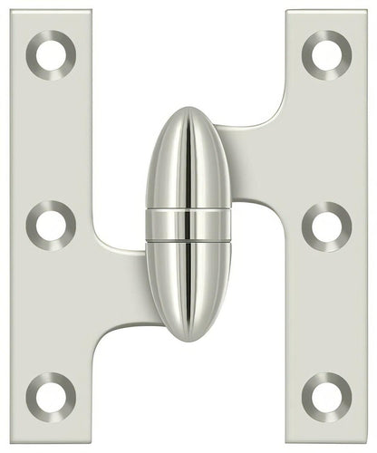Deltana OK3025B-L 3" x 2-1/2" Left Hand Olive Knuckle Hinge with Ball Bearing