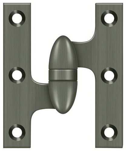 Deltana OK3025B-L 3" x 2-1/2" Left Hand Olive Knuckle Hinge with Ball Bearing.