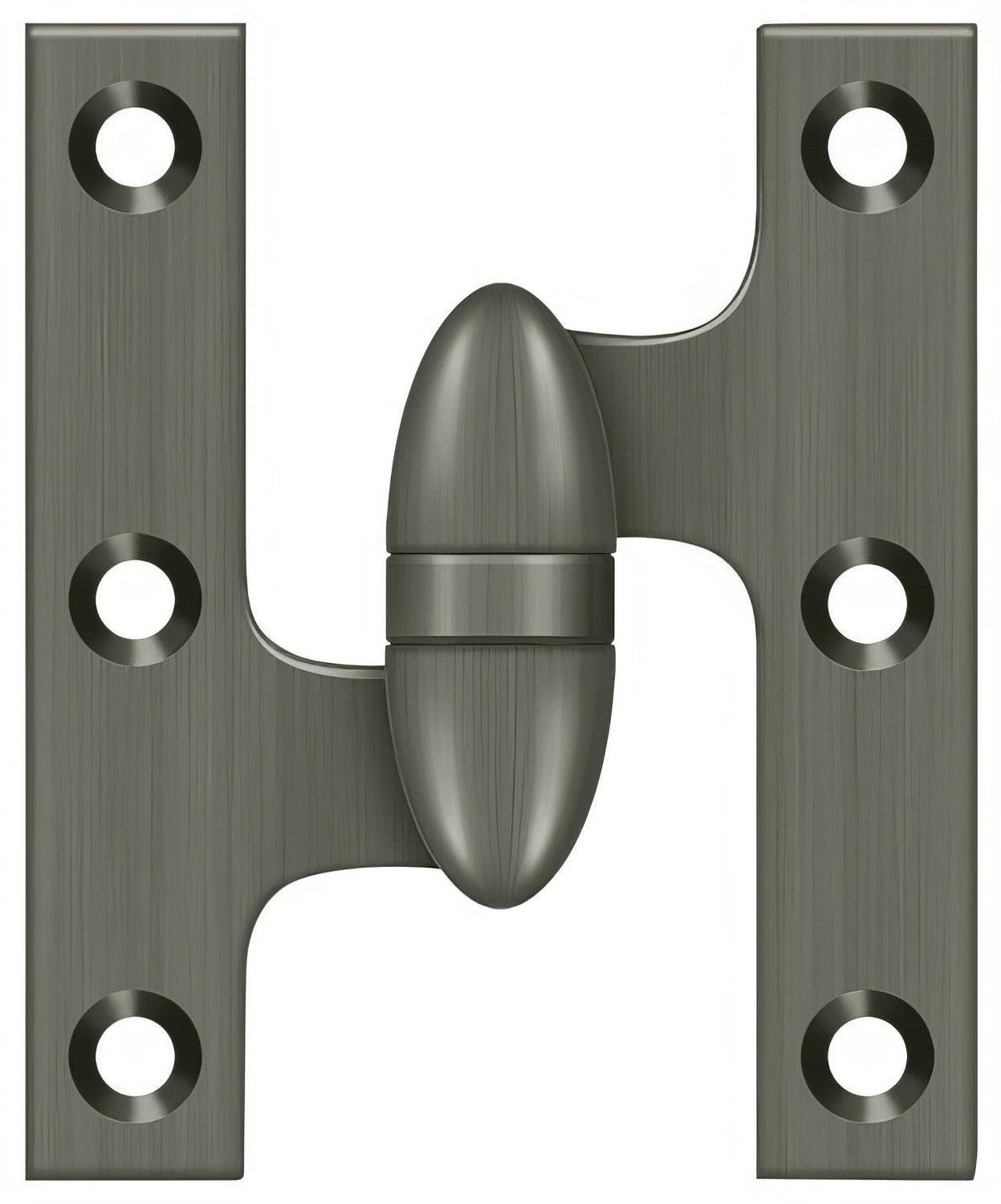 Deltana OK3025B-L 3" x 2-1/2" Left Hand Olive Knuckle Hinge with Ball Bearing