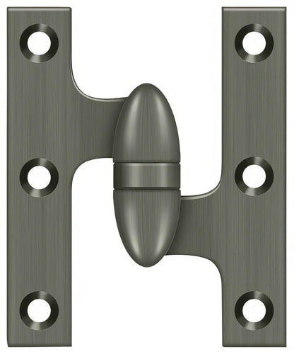 Deltana OK3025B-R 3" x 2-1/2" Right Hand Olive Knuckle Hinge with Ball Bearing