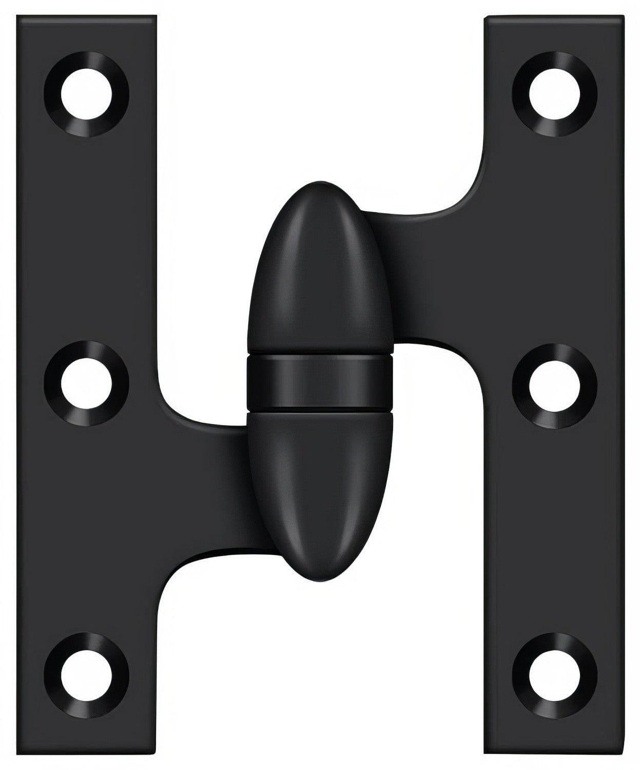 Deltana OK3025B-L 3" x 2-1/2" Left Hand Olive Knuckle Hinge with Ball Bearing