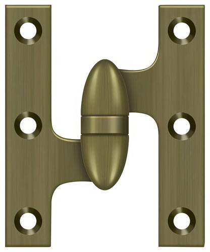 Deltana OK3025B-L 3" x 2-1/2" Left Hand Olive Knuckle Hinge with Ball Bearing.