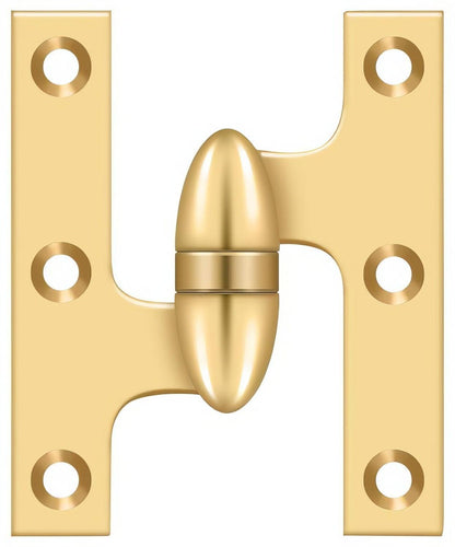 Deltana OK3025B-L 3" x 2-1/2" Left Hand Olive Knuckle Hinge with Ball Bearing