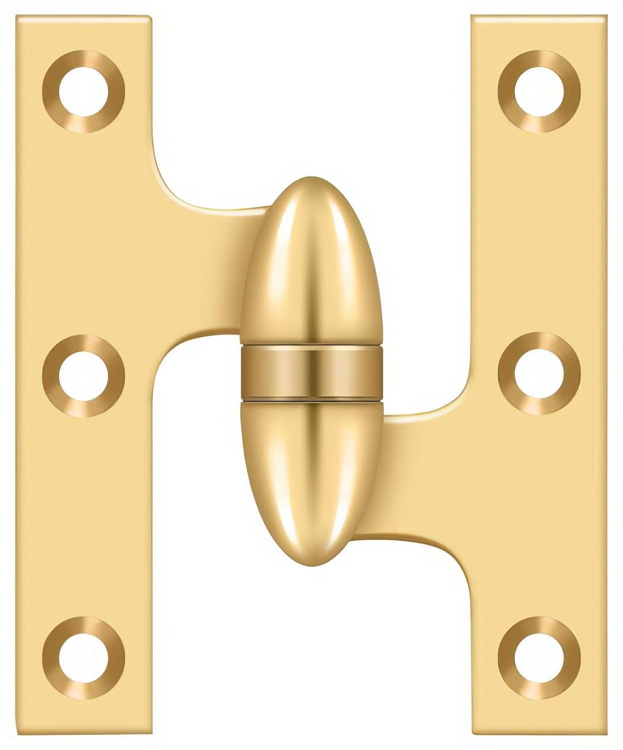 Deltana OK3025B-R 3" x 2-1/2" Right Hand Olive Knuckle Hinge with Ball Bearing