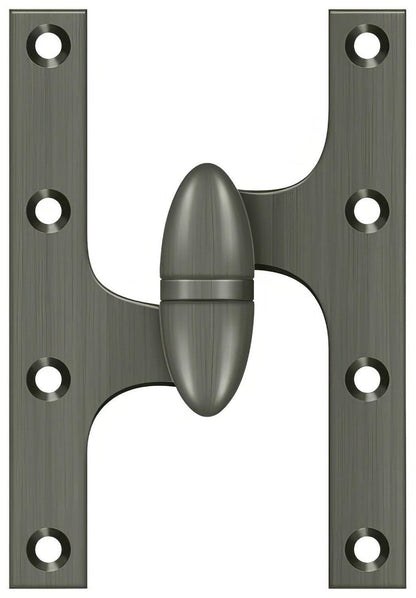 Deltana OK6040B-L 6" x 4" Left Hand Olive Knuckle Hinge with Ball Bearing