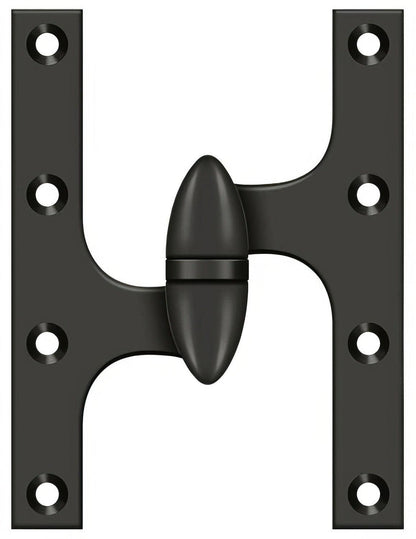 Deltana OK6045B-L 6" x 4-1/2" Left Hand Olive Knuckle Hinge with Ball Bearing