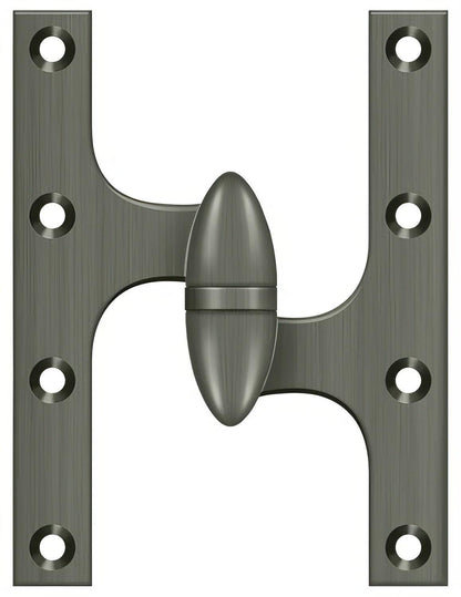 Deltana OK6045B-R 6" x 4-1/2" Right Hand Olive Knuckle Hinge with Ball Bearing