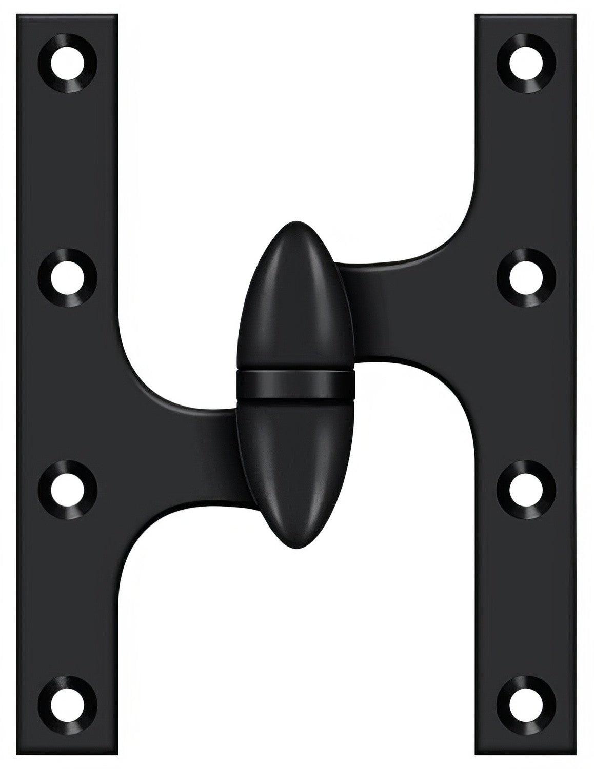 Deltana OK6045B-L 6" x 4-1/2" Left Hand Olive Knuckle Hinge with Ball Bearing