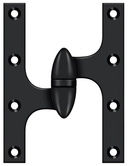Deltana OK6045B-L 6" x 4-1/2" Left Hand Olive Knuckle Hinge with Ball Bearing