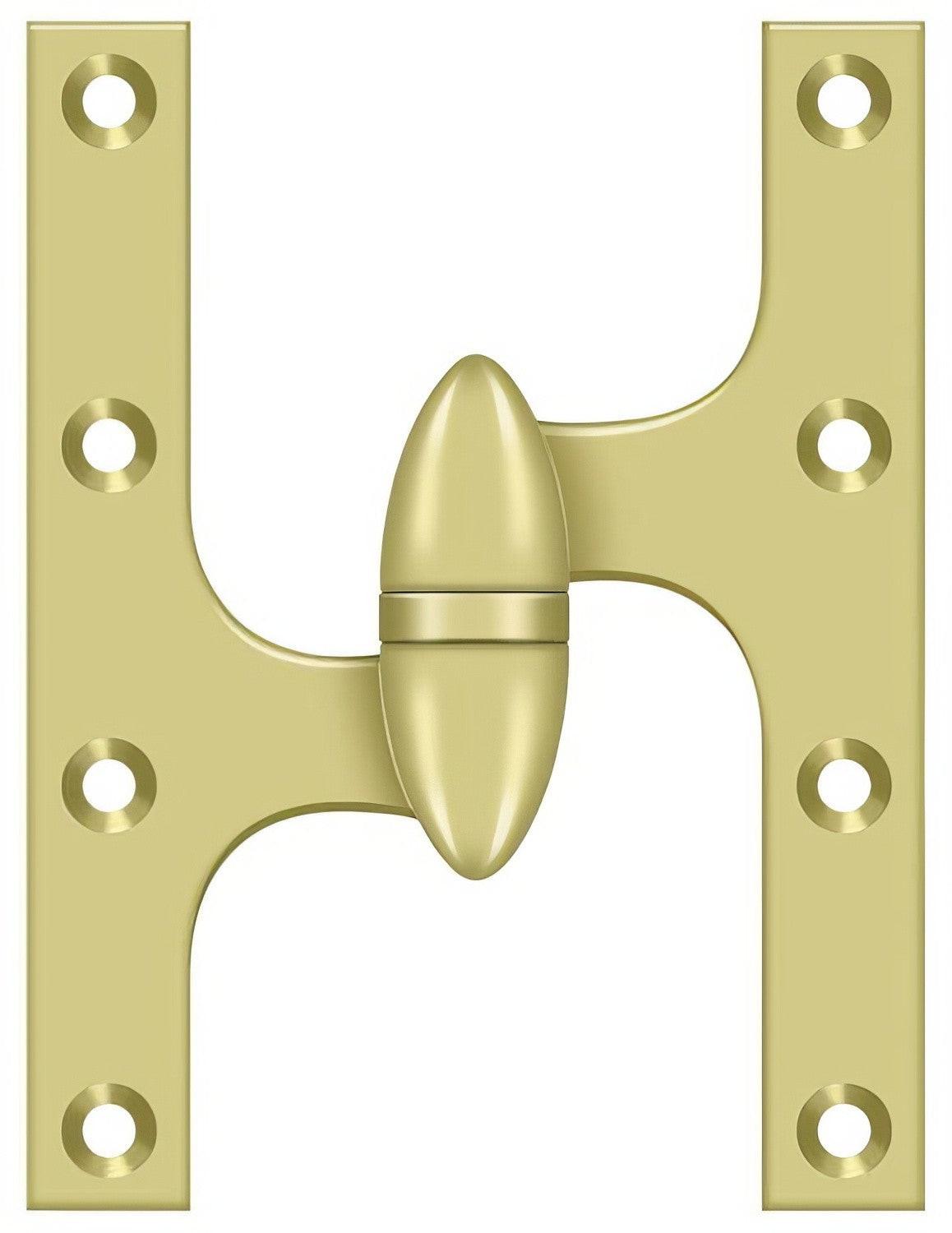 Deltana OK6045B-L 6" x 4-1/2" Left Hand Olive Knuckle Hinge with Ball Bearing