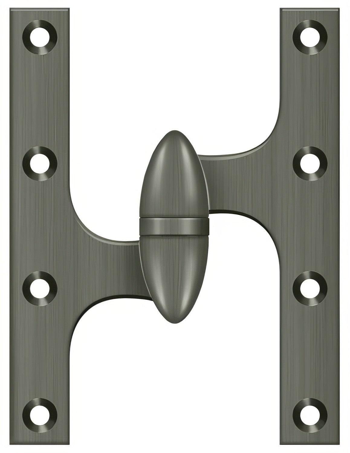 Deltana OK6050B-L 6" x 5" Left Hand Olive Knuckle Hinge with Ball Bearing