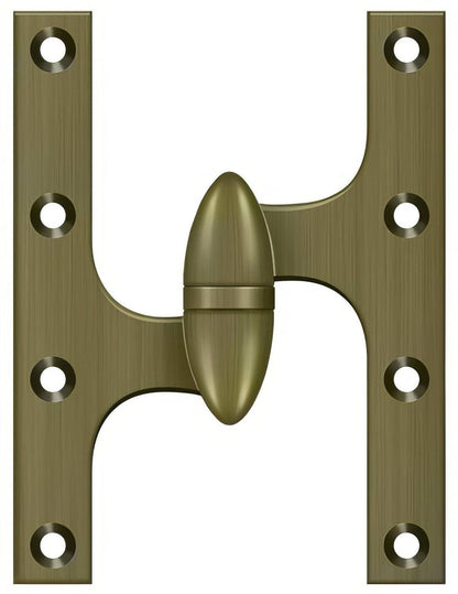 Deltana OK6050B-L 6" x 5" Left Hand Olive Knuckle Hinge with Ball Bearing