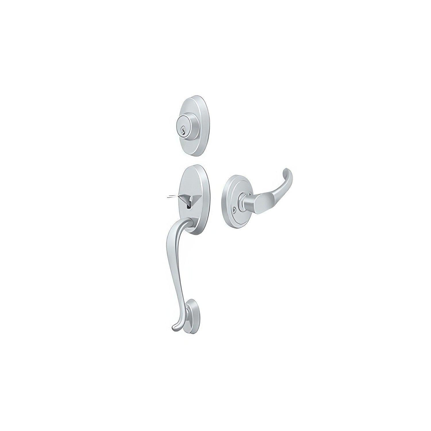 Deltana PRRHCHU Riversdale Single Cylinder Handleset with Chapelton Door Lever