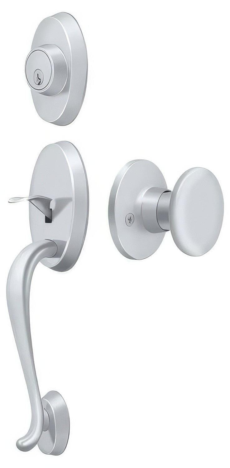 Deltana PRRHRKU Riversdale Single Cylinder Handleset with Round Door Knob