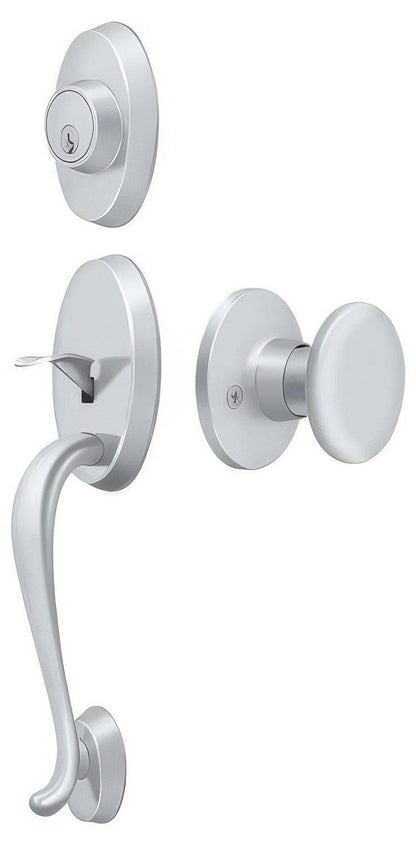 Deltana PRRHRKU Riversdale Single Cylinder Handleset with Round Door Knob