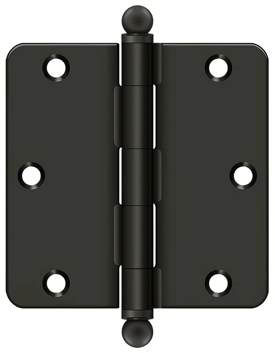 Deltana S35R4-BT 3-1/2" x 3-1/2" Plain Bearing 1/4" Radius Corner Door Hinge - Pair