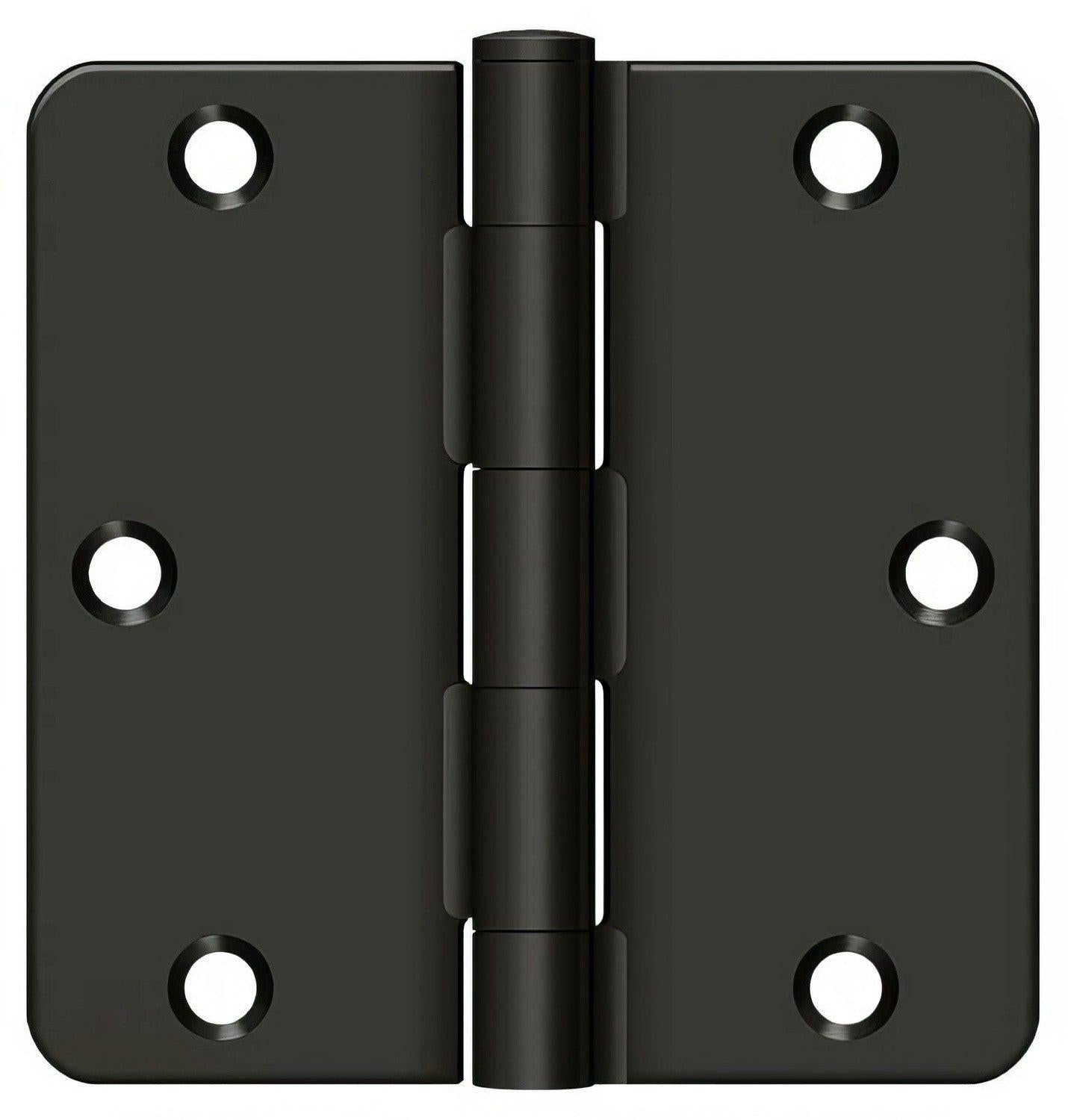Deltana S35R4 3-1/2" x 3-1/2" Plain Bearing 1/4" Radius Corner Door Hinge - Pair