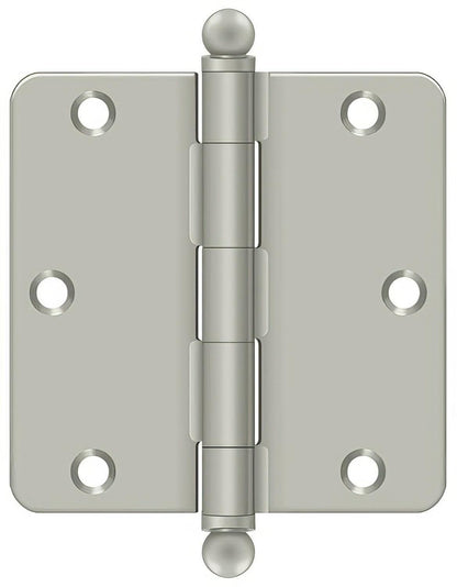 Deltana S35R4-BT 3-1/2" x 3-1/2" Plain Bearing 1/4" Radius Corner Door Hinge - Pair