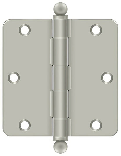 Deltana S35R4-BT 3-1/2" x 3-1/2" Plain Bearing 1/4" Radius Corner Door Hinge - Pair