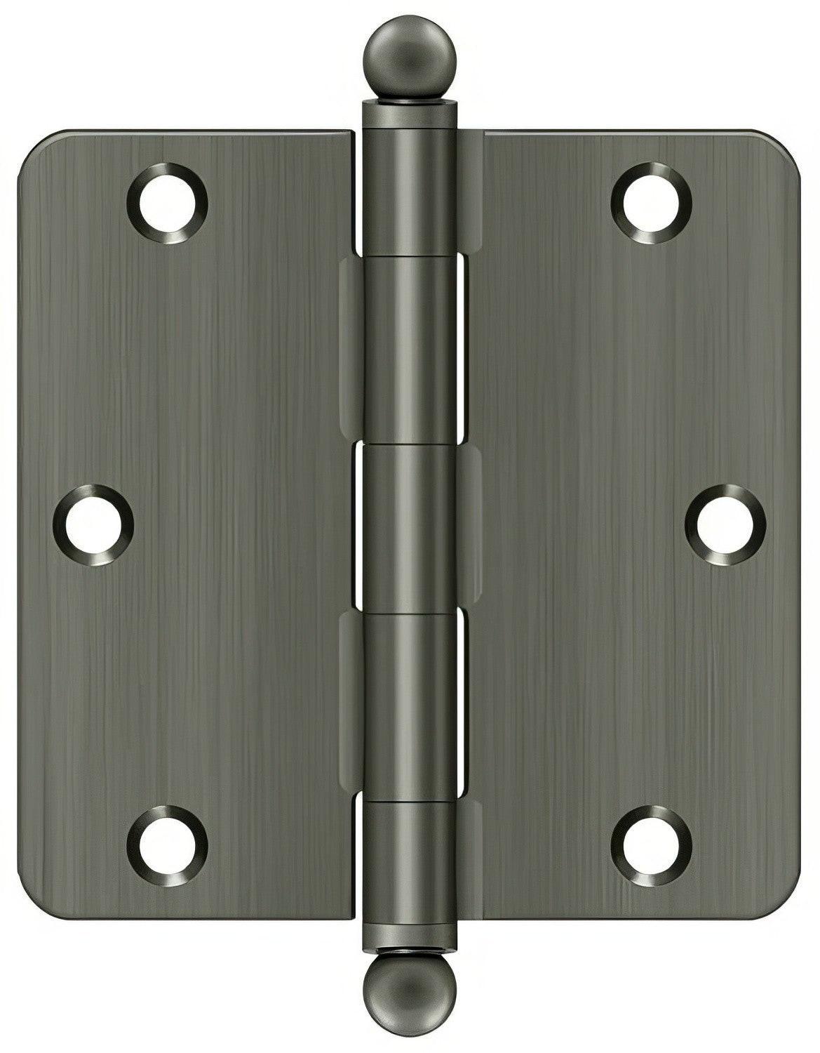 Deltana S35R4-BT 3-1/2" x 3-1/2" Plain Bearing 1/4" Radius Corner Door Hinge - Pair
