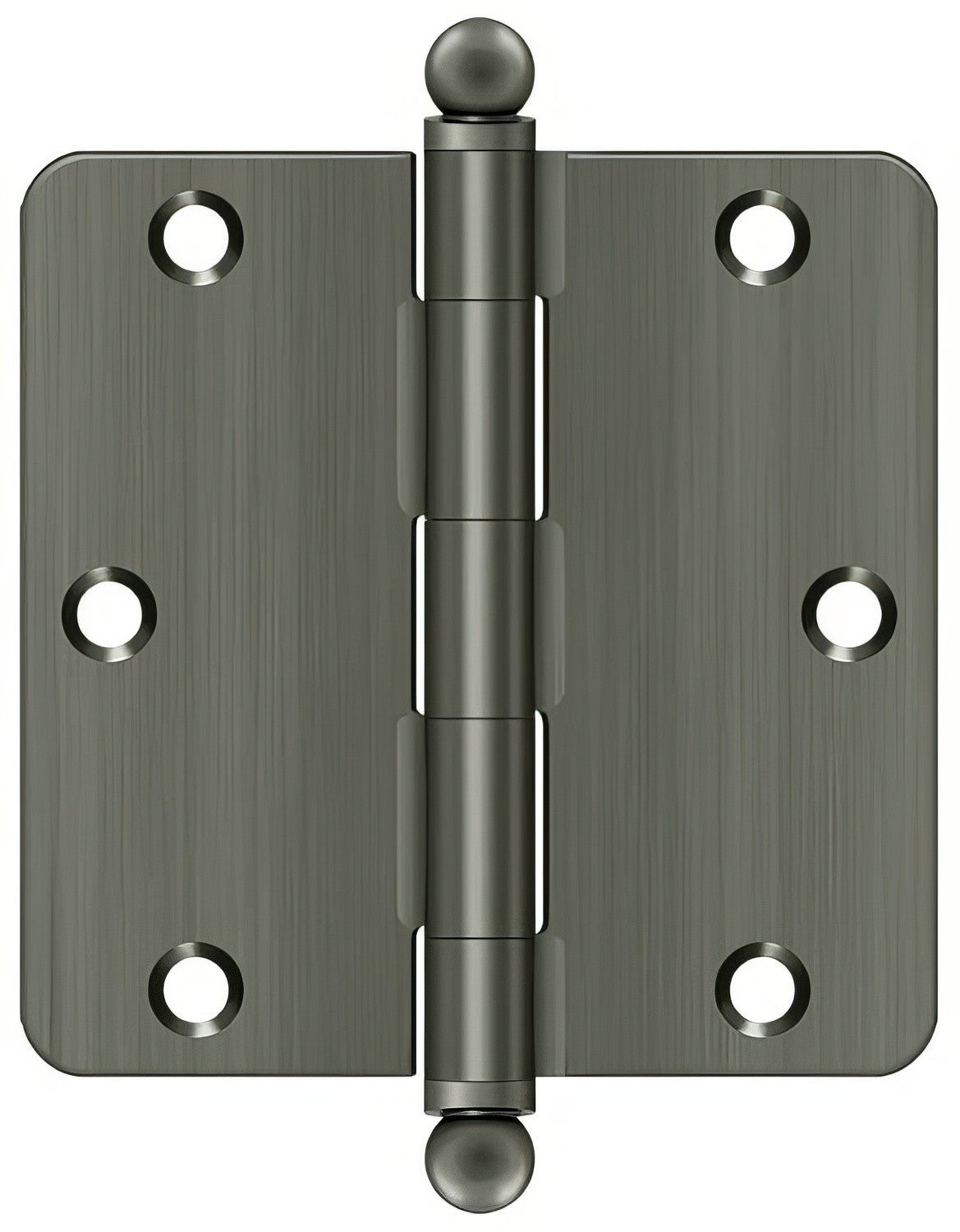 Deltana S35R4-BT 3-1/2" x 3-1/2" Plain Bearing 1/4" Radius Corner Door Hinge - Pair