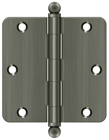 Deltana S35R4-BT 3-1/2" x 3-1/2" Plain Bearing 1/4" Radius Corner Door Hinge - Pair