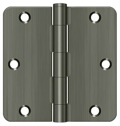 Deltana S35R4 3-1/2" x 3-1/2" Plain Bearing 1/4" Radius Corner Door Hinge - Pair