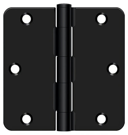 Deltana S35R4 3-1/2" x 3-1/2" Plain Bearing 1/4" Radius Corner Door Hinge - Pair